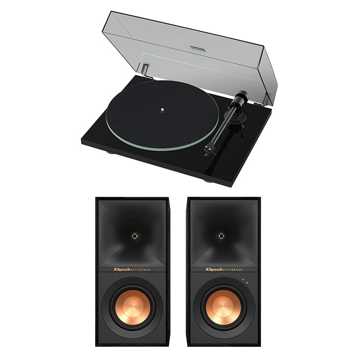 Pro-Ject T1 EVO Standard Turntable with Klipsch R40PM Powered Bluetooth Speakers Pair Hi-Fi Package