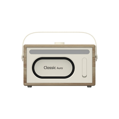 Pure Classic Aura Portable Bluetooth Speaker with Ambient Lighting - Cotton White Oak