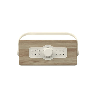 Pure Classic Aura Portable Bluetooth Speaker with Ambient Lighting - Cotton White Oak