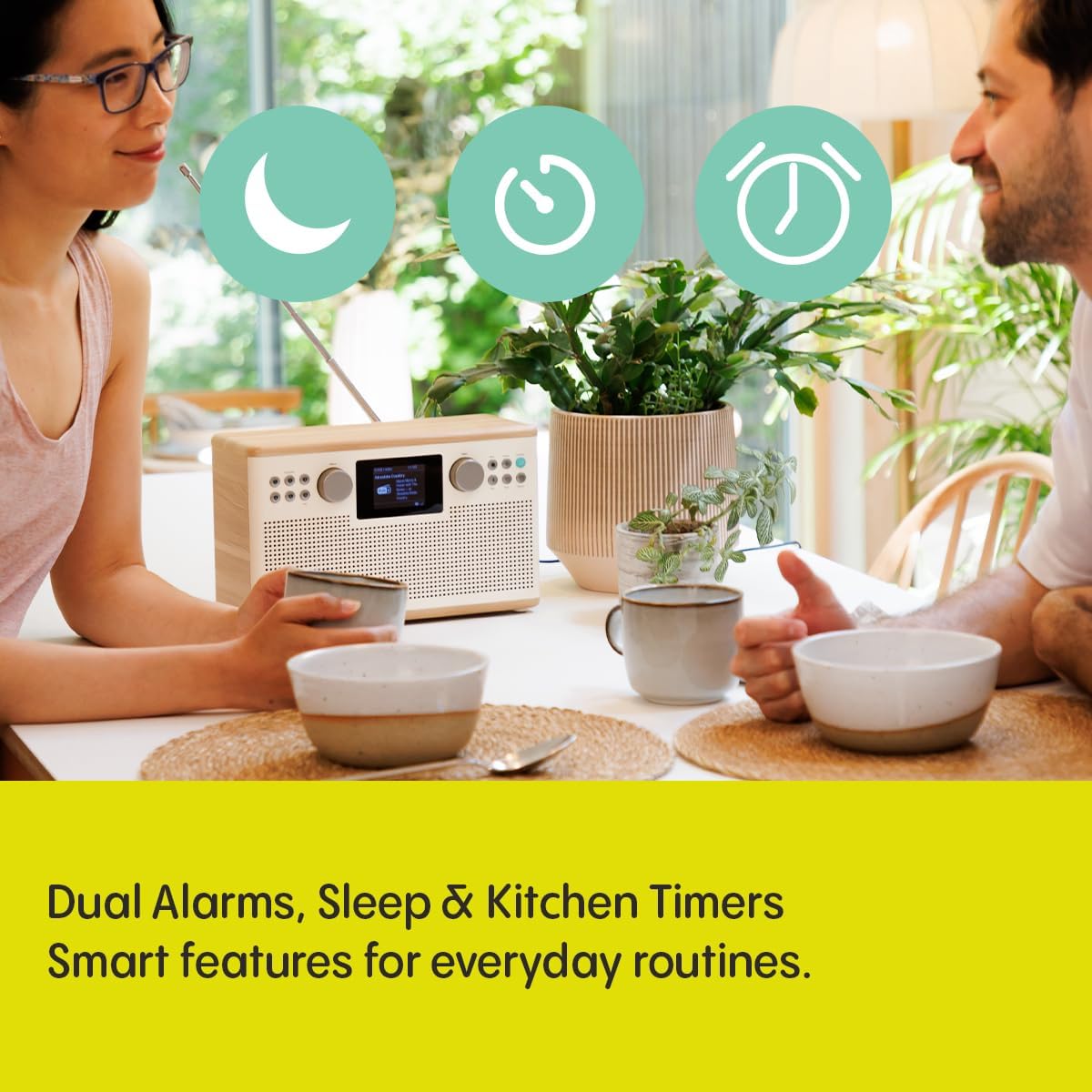 Pure Classic H6 DAB DAB+ FM Stereo Digital Radio with Bluetooth - Cotton White Oak