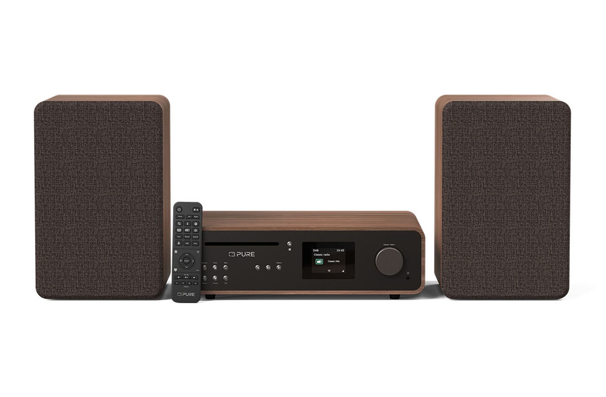 Pure Classic Stereo DAB DAB+ FM with Bluetooth CD Player and Internet Radio Music System Coffee Black