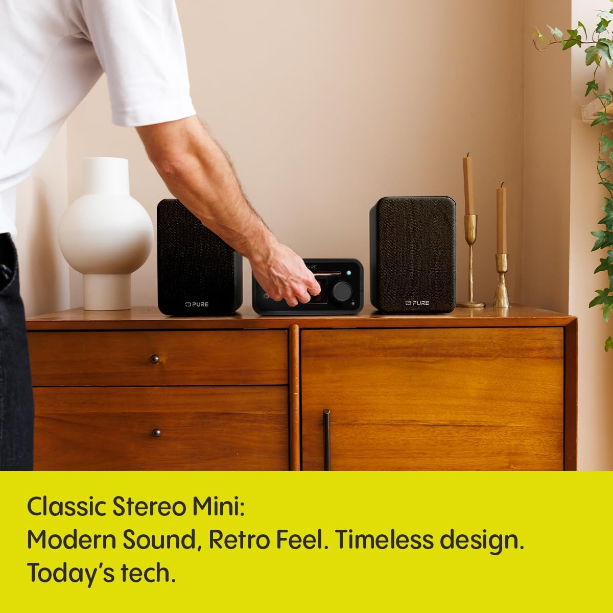 Pure Classic Stereo Mini DAB DAB+ FM Radio with Bluetooth CD Player Micro Stereo System Black