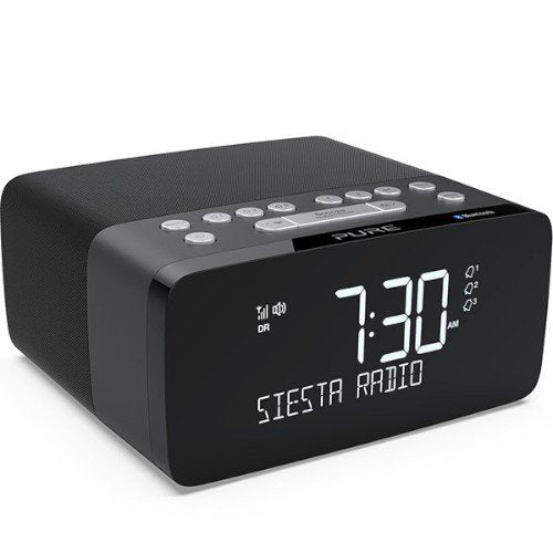 PURE Siesta Charge DAB+/FM & Blutooth with Qi Wireless Charging Pad In Graphite