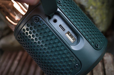 Pure Woodland Glow Waterproof Outdoor Portable Bluetooth Speaker with LED lamp
