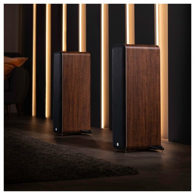 Q Acoustics M40 Powered Bluetooth Floorstanding Speakers Pair Walnut
