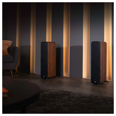 Q Acoustics M40 Powered Bluetooth Floorstanding Speakers Pair Walnut