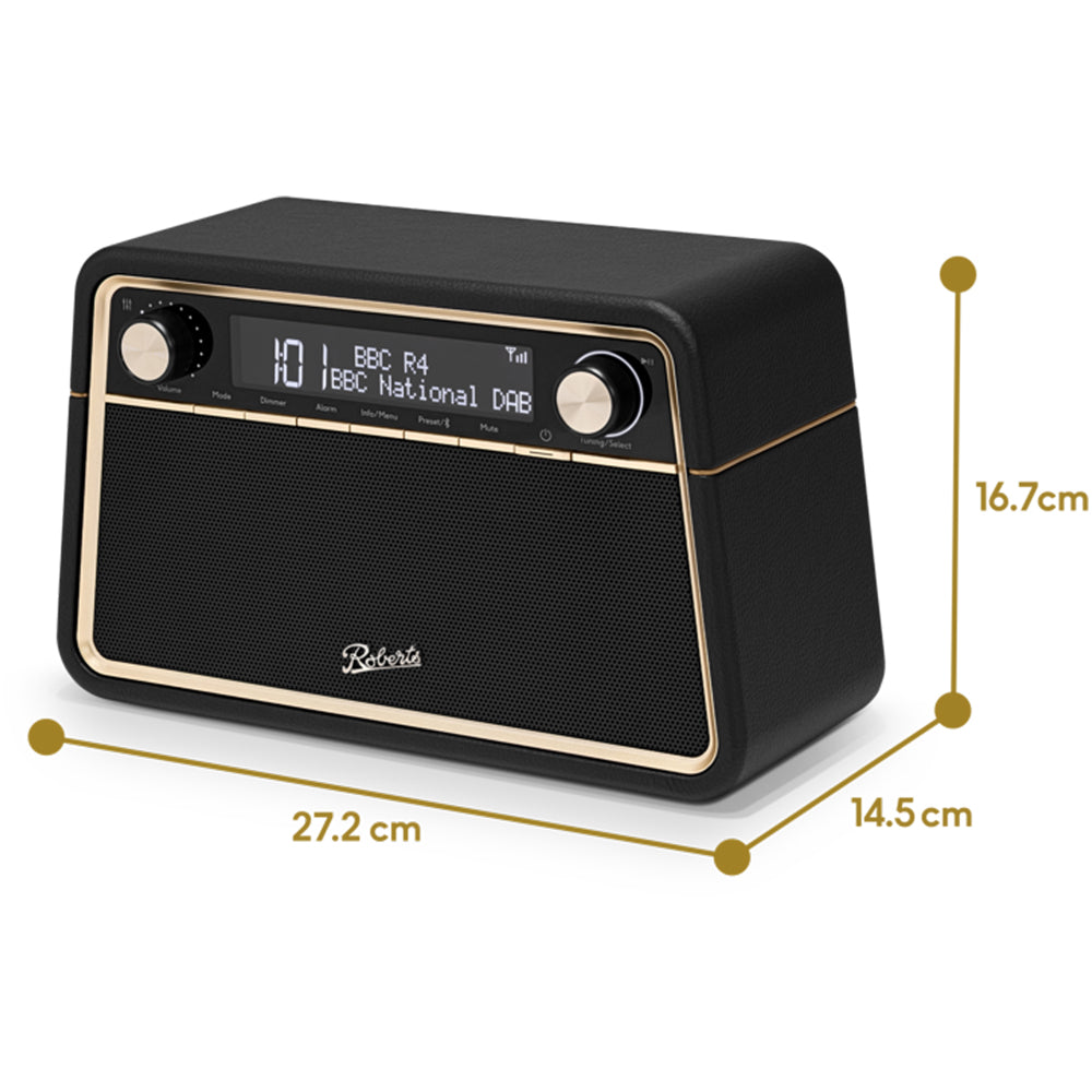 Roberts Reva DAB DAB+ FM Table-Top Radio With Bluetooth - Black