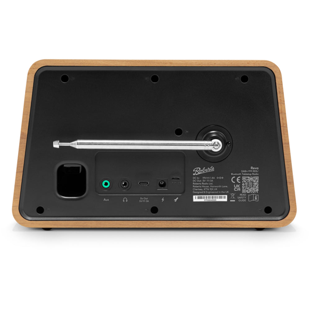 Roberts Reva DAB DAB+ FM Table-Top Radio With Bluetooth - Cherry Wood