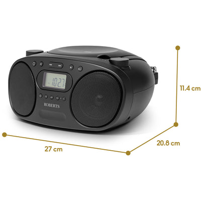 Roberts Zoombox FM Portable CD Player FM AM Radio Black