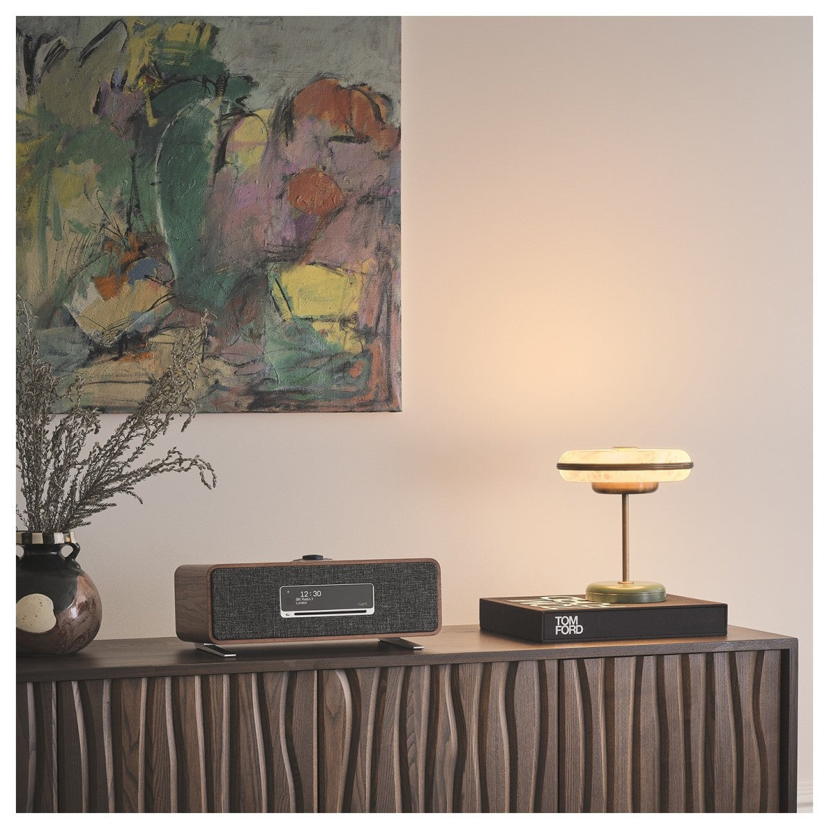Ruark R3S Music System in Rich Walnut Veneer with Slate Grey Fabric Grille