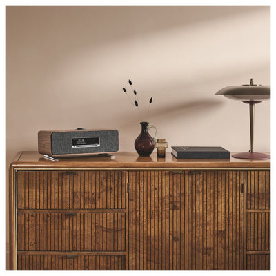 Ruark R3S Music System in Rich Walnut Veneer with Slate Grey Fabric Grille