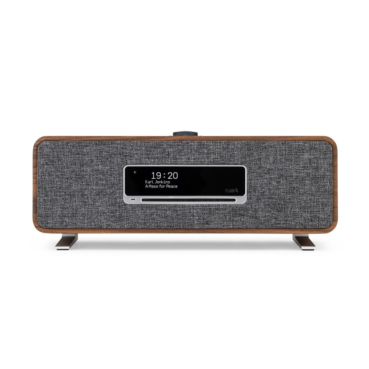 Ruark R3S Music System in Rich Walnut Veneer with Slate Grey Fabric Grille
