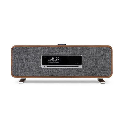 Ruark R3S Music System in Rich Walnut Veneer with Slate Grey Fabric Grille
