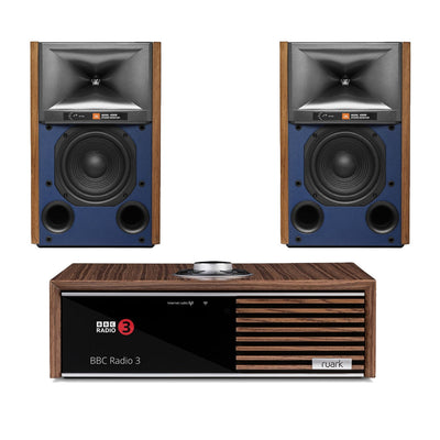 Ruark R610 Music Console with JBL 4309 Studio Monitor Bookshelf Speakers Pair - Walnut