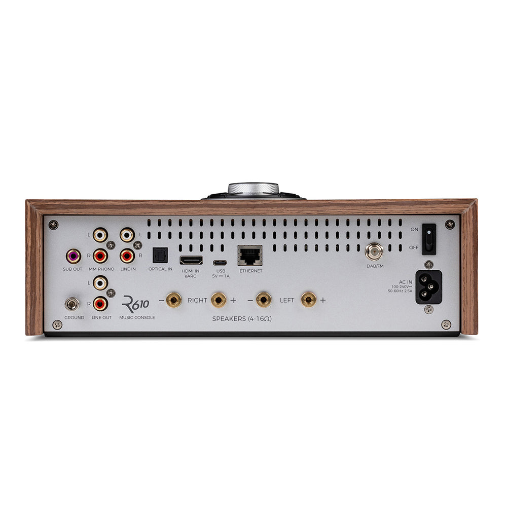 Ruark R610 Music Console with Klipsch RP-600M II Bookshelf Speakers Pair HiFi Package Walnut