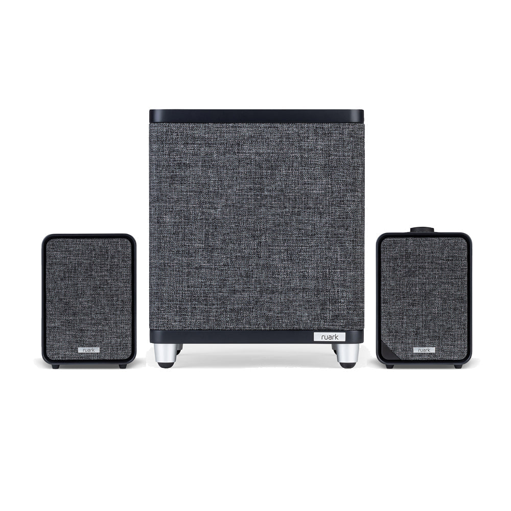 Ruark RS1 Subwoofer with MR1 MK3 Active Bluetooth Speakers Pair Charcoal Black