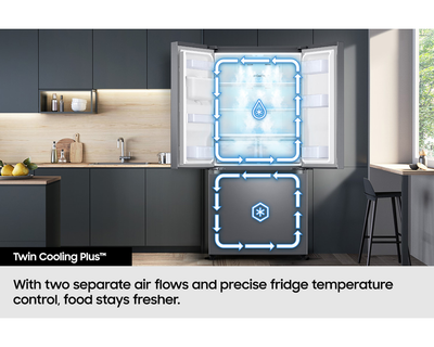 Samsung Bespoke AI RF24BB620EB1EU SpaceMax 674L Total No Frost American Fridge Freezer Black