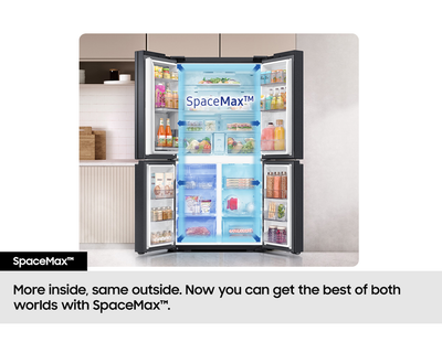 Samsung Bespoke AI RF65DG9H0EB1EU Family Hub 636L Total No Frost American Fridge Freezer Black