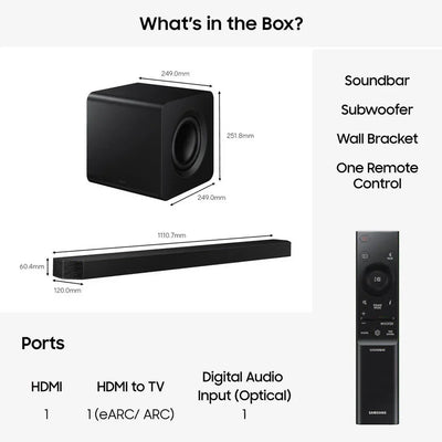 Samsung HW-Q800H Q-Series 5.1.2 Ch Dolby Atmos Soundbar with Subwoofer - Black (2026)