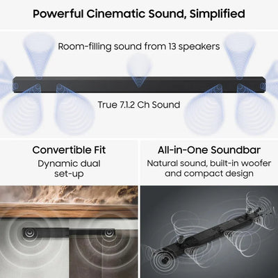 Samsung HW-QS90H Q-Series 7.1.2 Ch Dolby Atmos All-in-One Soundbar - Black (2026)