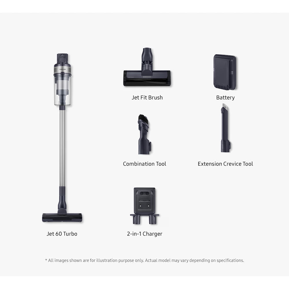 Samsung Jet 60 VS15A6031R4EU Turbo Cordless Stick Vacuum Cleaner with up to 40 Min Run Time - Purple