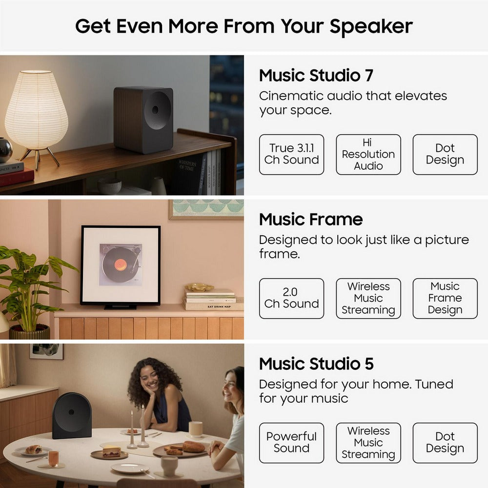 Samsung Music Studio 7 HW-LS71H Multi-Directional WiFi-Bluetooth Wireless Speaker - White (2026)