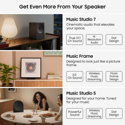 Samsung Music Studio 7 HW-LS71H Multi-Directional WiFi-Bluetooth Wireless Speaker - White (2026)