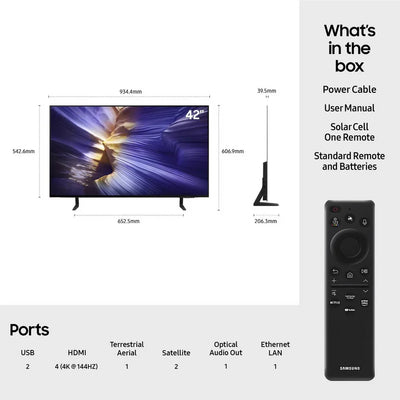 Samsung QE42S90FAEXXU 42 Inch S90F 4K OLED Ultra HD HDR Smart AI TV
