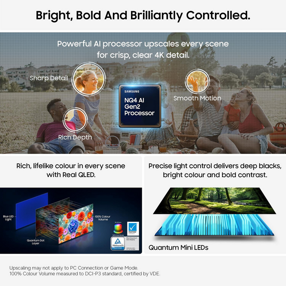 Samsung QE55QN80HAUXXU 55 Inch QN80H QLED Quantum Mini LED 4K Ultra HD HDR Smart AI TV 2026