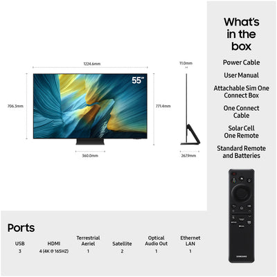 Samsung QE55S95FATXXU 55 Inch S95F OLED 4K Ultra HD HDR Smart AI TV