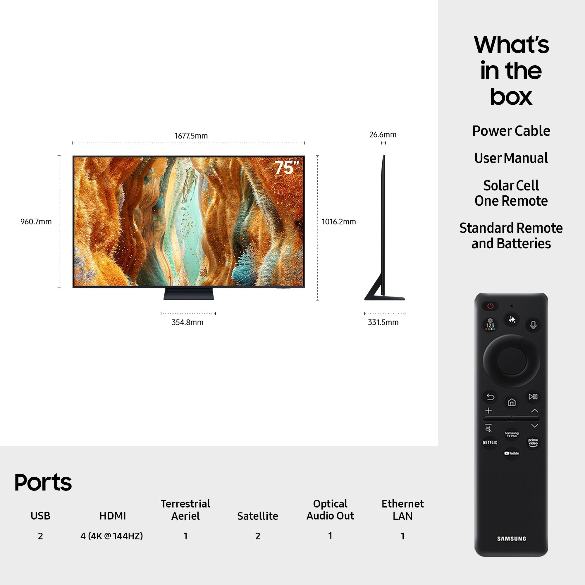 Samsung QE65QN73FATXXU 65 Inch QN73F 4K Neo QLED Ultra HD HDR Smart TV