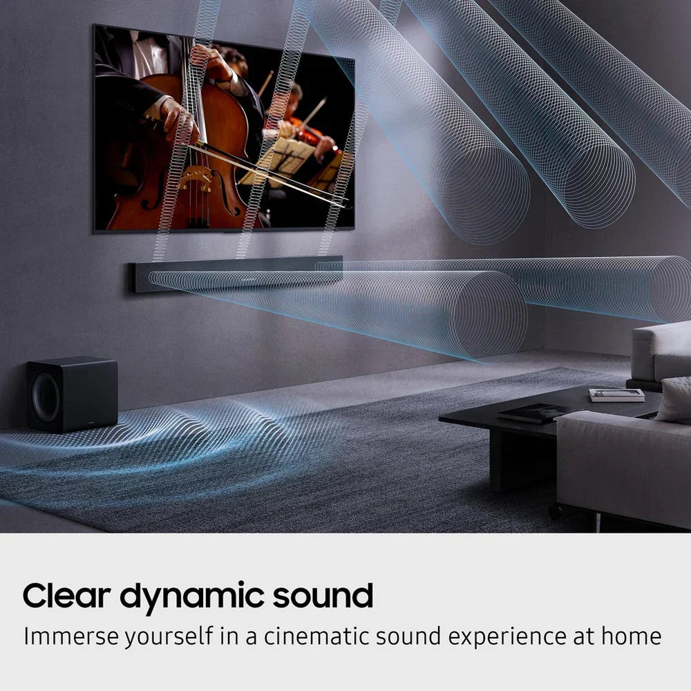 Samsung QE65S95FATXXU 65 Inch OLED S95F 4K UHD HDR Smart AI TV with HW-QS700F 3.1.2ch Q-Series Soundbar Bundle