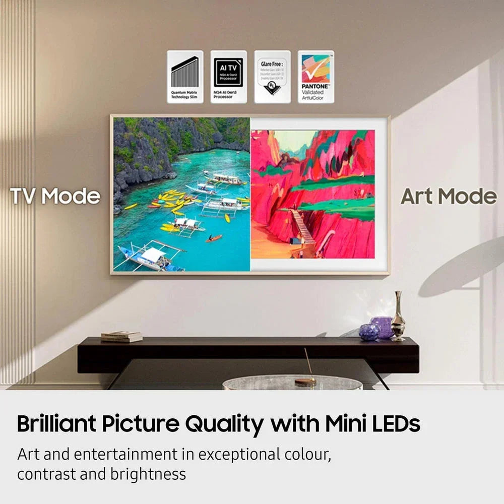 Samsung QE75LS03FWUXXU 75 Inch The Frame Pro LS03FW Art Mode Neo QLED 4K Vision Ultra HD HDR Smart AI TV