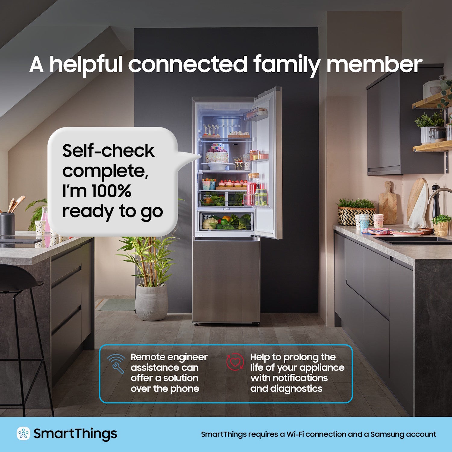 Samsung RB34C632ESAEU Series 7 SpaceMax 341L Freestanding Tall Fridge Freezer Silver