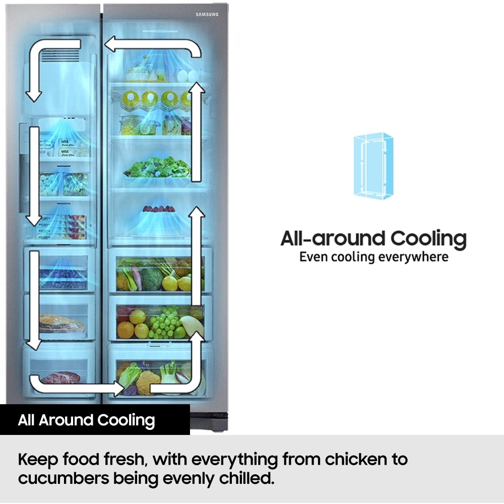 Samsung RS70F65KETEU Series 6 Bespoke AI SpaceMax 640L American Style Smart Fridge Freezer - Silver