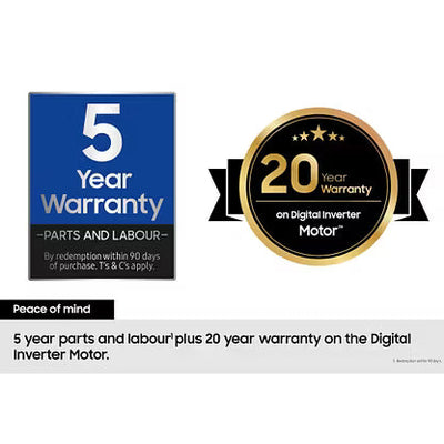 Samsung Series 5 AI Energy WW10FG5U34ABEU 10kg WiFi Connected Washing Machine with 1400 Spin Black - A Rated