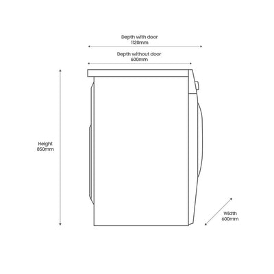 Samsung Series 5 WD80TA046BX/EU Ecobubble AI Energy 8kg+5kg 1400 Spin Washer Dryer Black