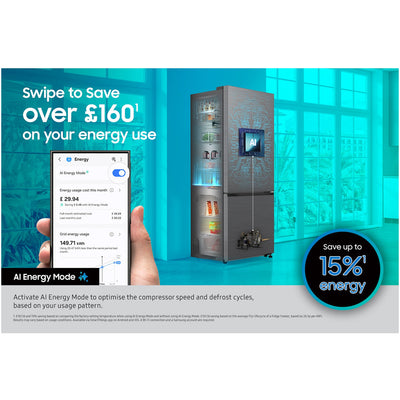 Samsung Series 8 RB50DG632ES9EU SpaceMax 505L Frost Free Smart Fridge Freezer Silver