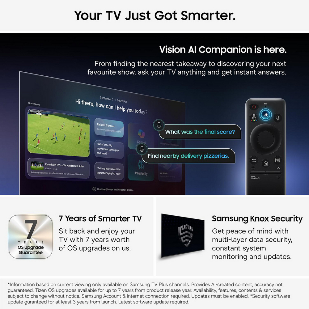 Samsung UE65M70HAKXXU 65 Inch M70H 4K Ultra HD HDR Mini LED Vision AI Smart Google TV 2026