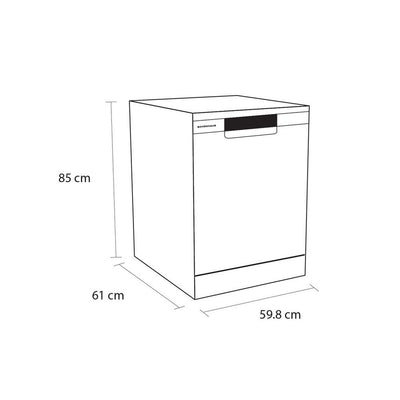 Schonhaus DWSF0115FSBW Freestanding Full Size Dishwasher with 15 Place Settings - Clearance