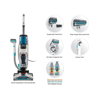 Shark EX200UK CarpetXpert Deep Carpet Cleaner with Built-In StainStriker - White