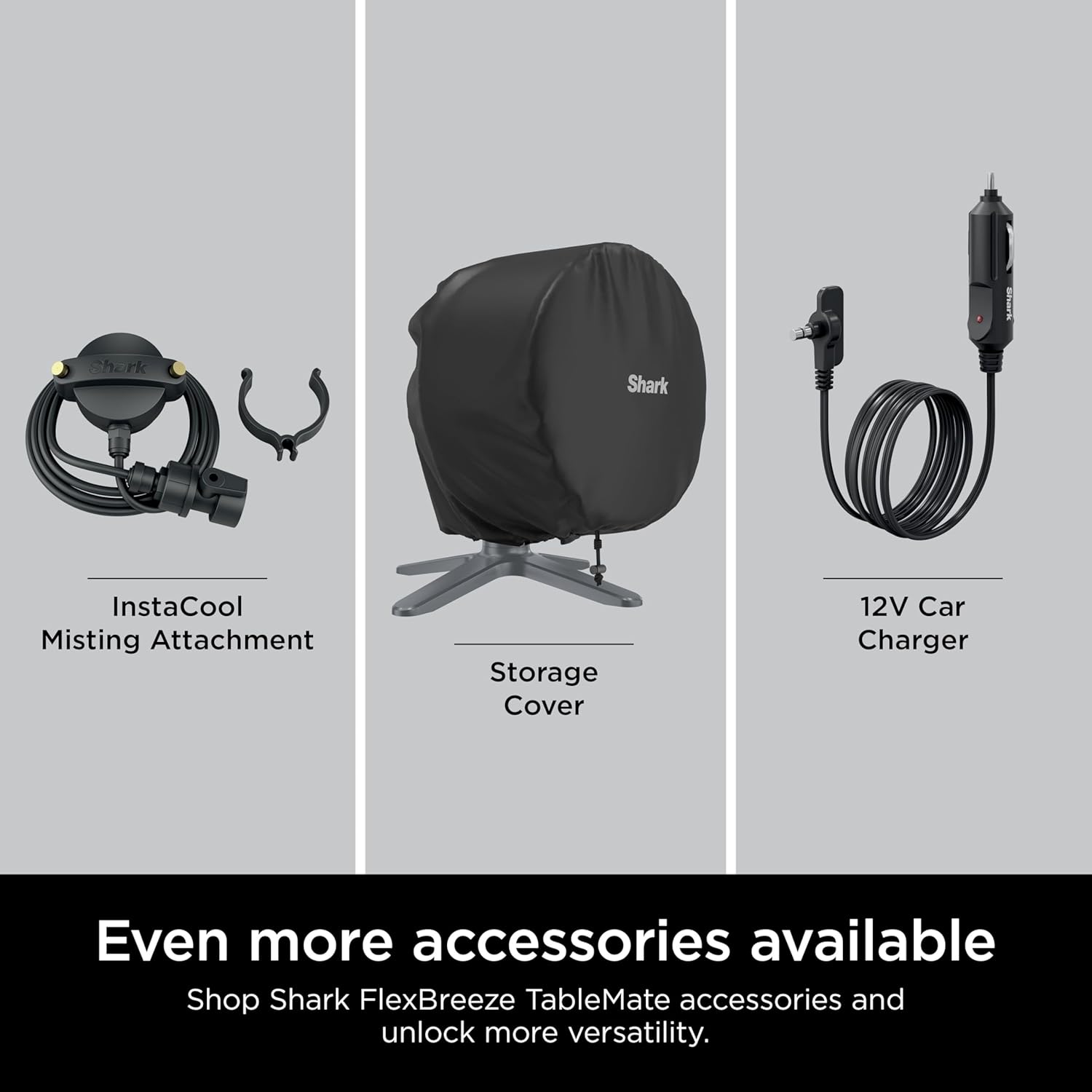 Shark FA150UK FlexBreeze TableMate Indoor to Outdoor High Velocity Tabletop Fan - Winter Fog