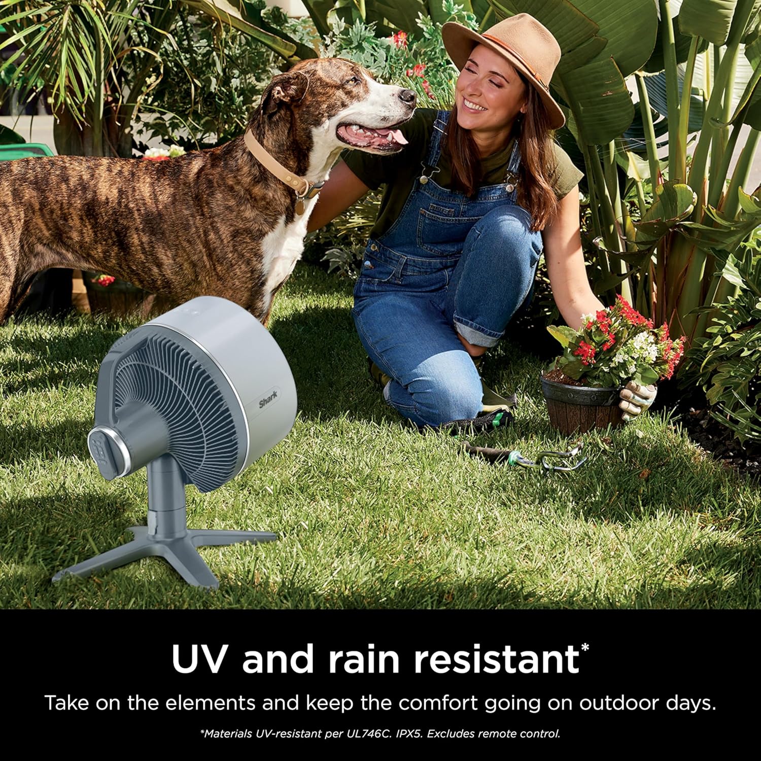 Shark FA150UK FlexBreeze TableMate Indoor to Outdoor High Velocity Tabletop Fan - Winter Fog