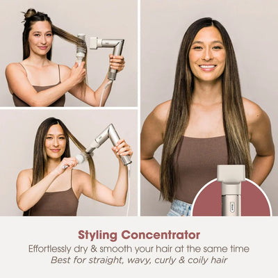 Shark FlexStyle HD436SLUK 4 in 1 Air Styler and Hair Dryer for Straight & Wavy Hair - Stone