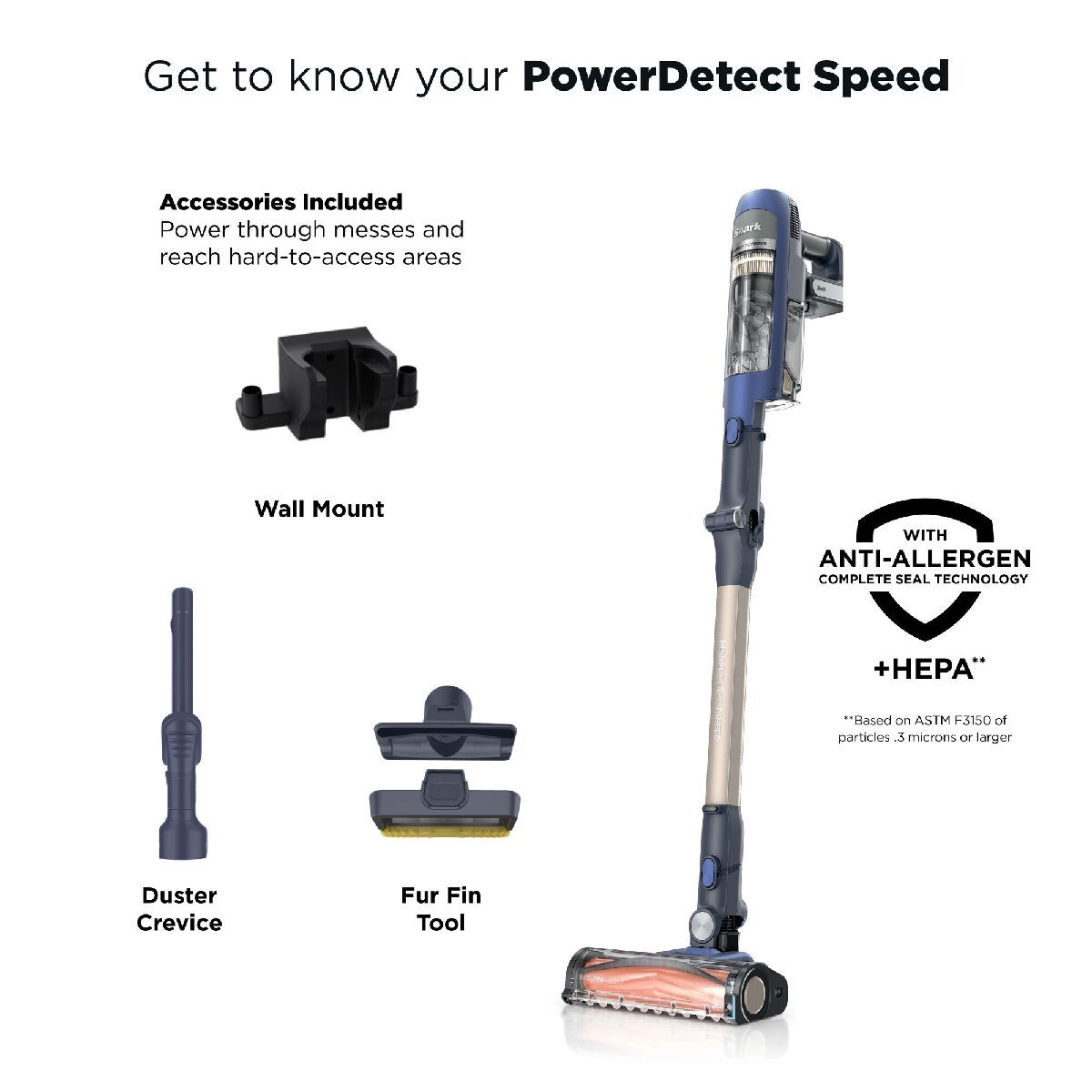 Shark IA1241UKT Phoenix Power Detect Light Cordless Pet Vacuum up to 60 Minutes Run Time Ultramarine
