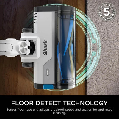 Shark IZ380UK PowerPro Cordless Stick Vacuum Cleaner with Anti Hair Wrap and Floor Detect - Up To 50 Minutes Run Time Navy Metallic