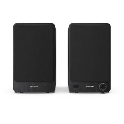 Sharp CP-SS30 BK Bluetooth 2-way Active Bookshelf Speakers Pair Black - Clearance