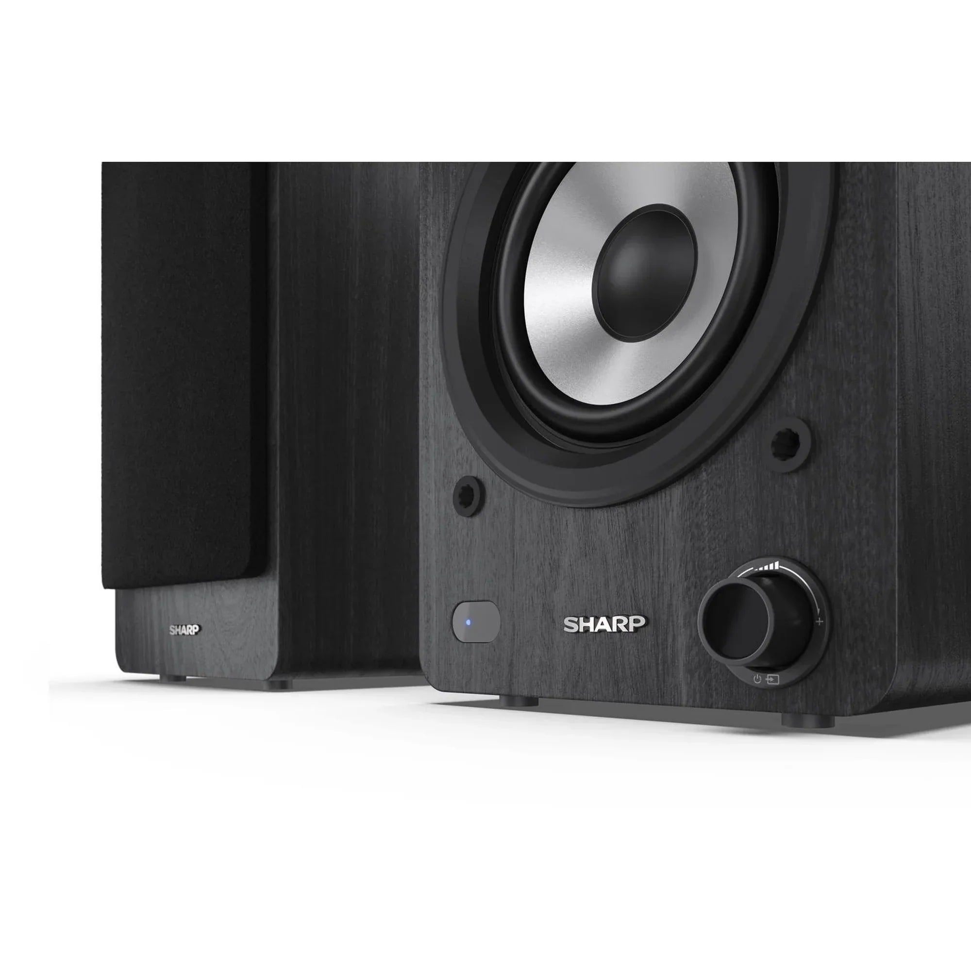 Sharp CP-SS30 BK Bluetooth 2-way Active Bookshelf Speakers Pair Black - Clearance