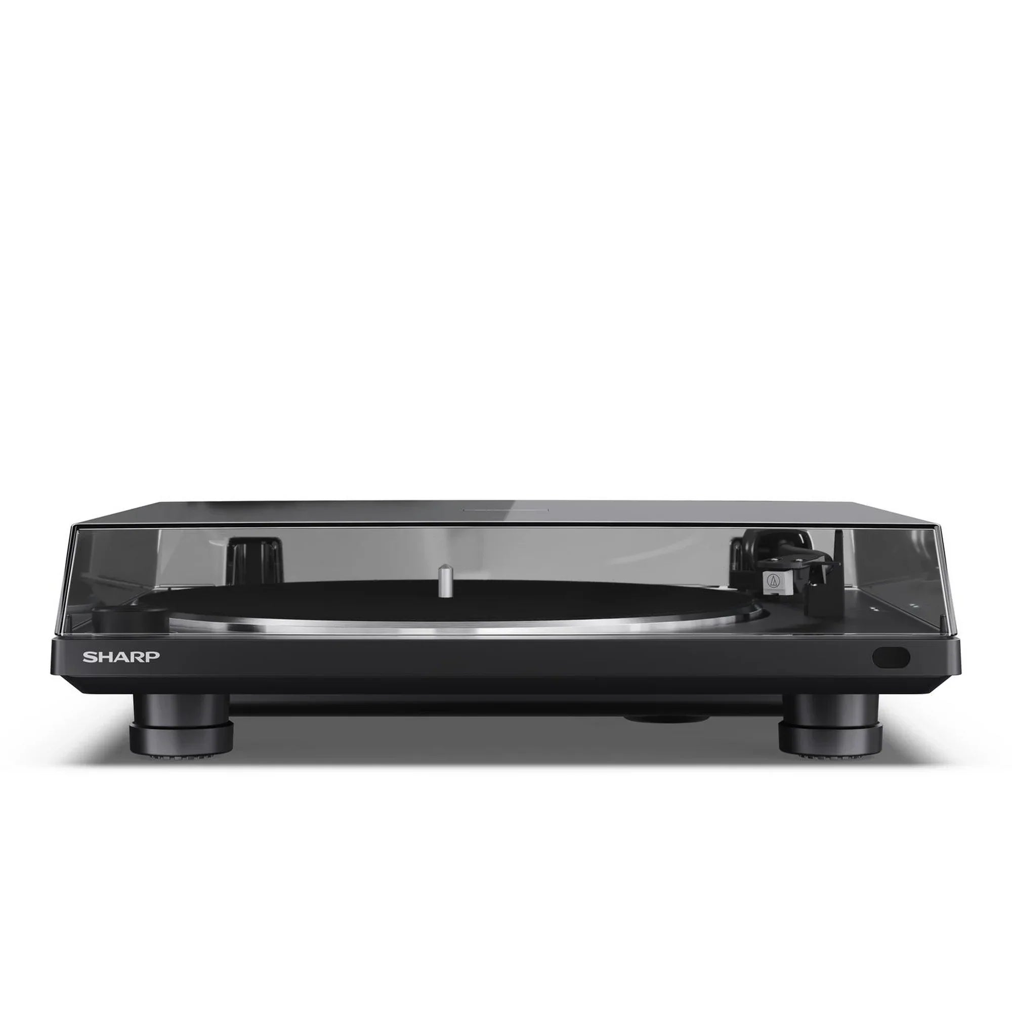Sharp RP-TT100 Fully Automatic Bluetooth Turntable with CP-SS30 BK Active Bookshelf Speakers Pair - Black