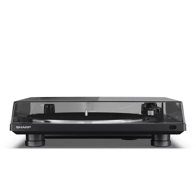 Sharp RP-TT100 Fully Automatic Bluetooth Turntable with CP-SS30 BK Active Bookshelf Speakers Pair - Black